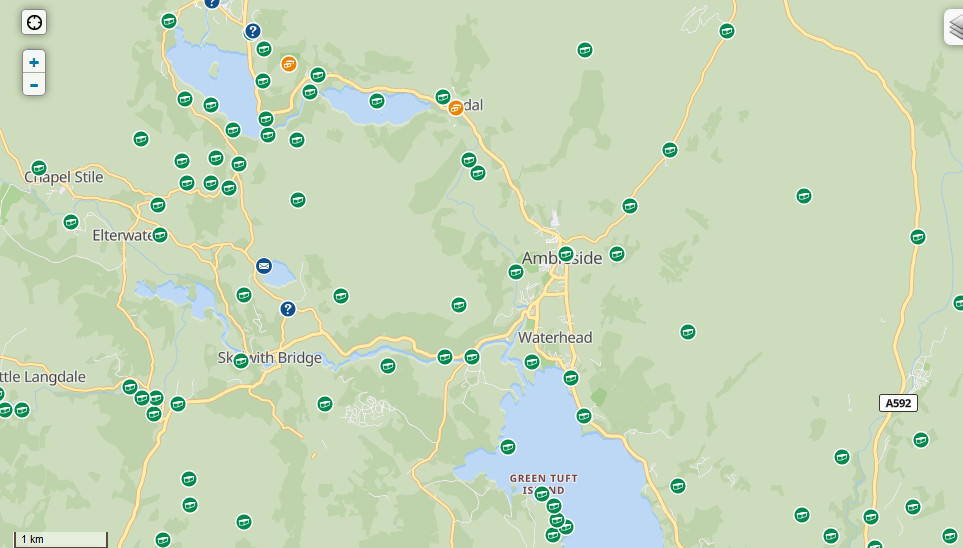 Ambleside附近的地理藏宝图
